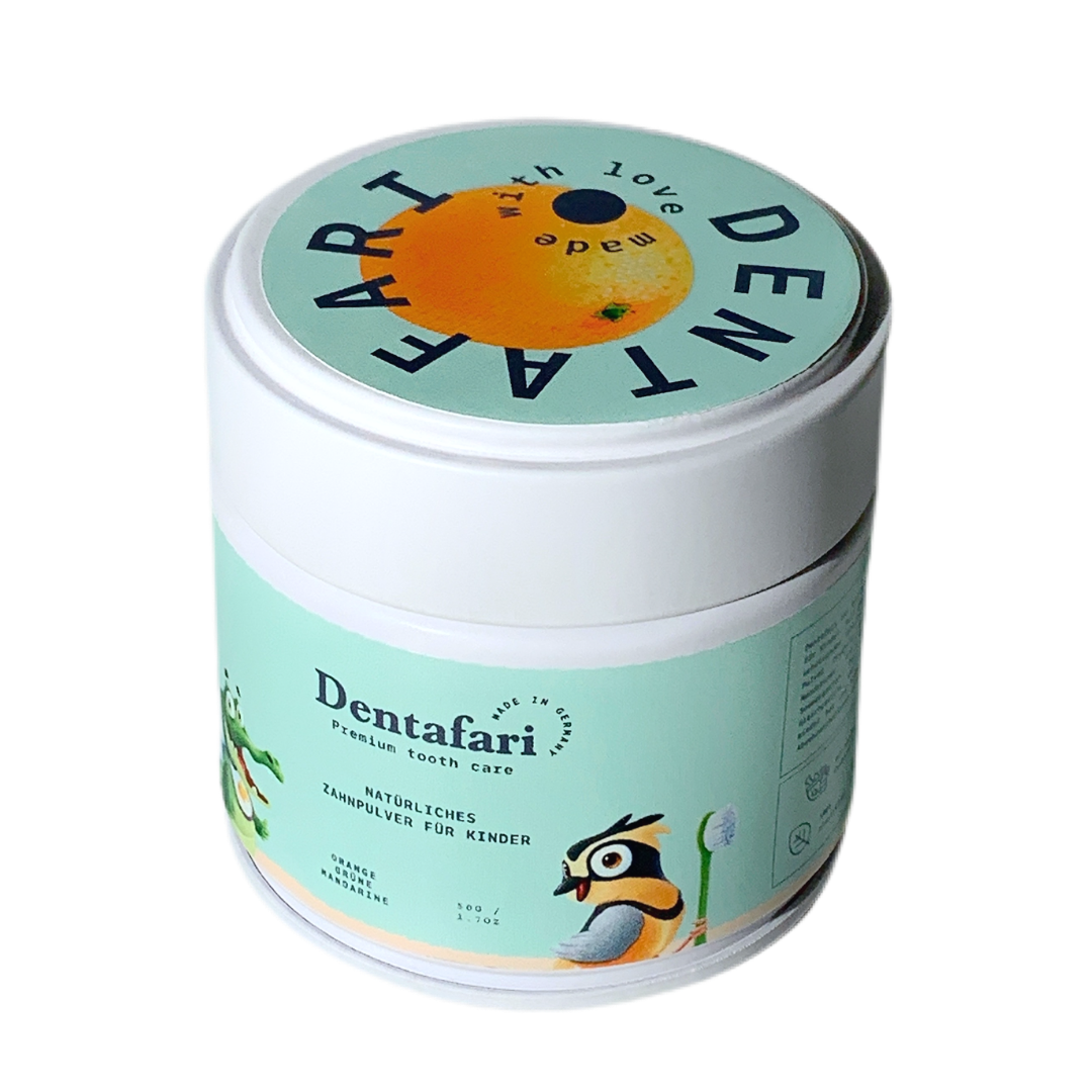Dentafari Kinder-Zahnpulver – Hydroxylapatit & Probiotika, Orange