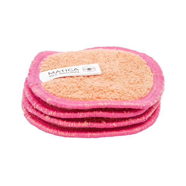 Matica Cosmetics Naturkosmetik aus Hamburg Make-Up Pads 4er Set Wiederverwendbar Nachhaltig Pfirsich Rosa