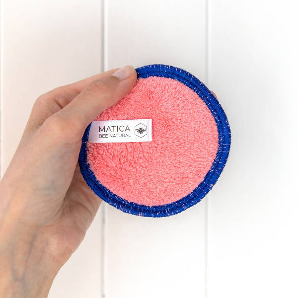 Matica Cosmetics Naturkosmetik aus Hamburg Make-Up Pads Wiederverwendbar Nachhaltig Rosa Blau