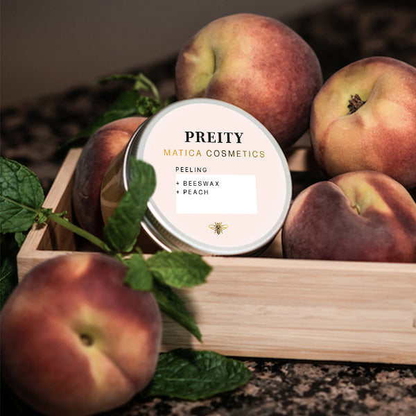 Matica Cosmetics Naturkosmetik aus Hamburg Körperpeeling Preity Pfirsich für zarte Haut