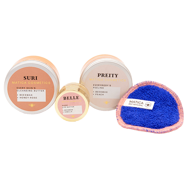 Matica Cosmetics Naturkosmetik aus Hamburg Set "Night Time" Butter Peeling Lippenbutter Pad