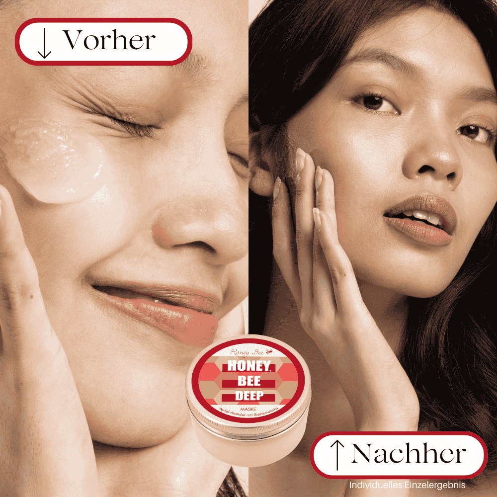 Vorher: Die Haut fühlt sich rau an, hat trockene Stellen und Unreinheiten.
Nachher: Die Haut ist weich, gut durchfeuchtet, und das Hautbild ist verfeinert und strahlt.