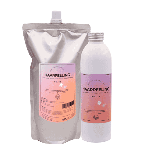 Haarpeeling No. 33 – entfernt Talg, Schuppen und Rückstände, fördert das Haarwachstum und pflegt mit Bienenwachs, Seidenproteinen und pflegenden Ölen. Für frisches, glänzendes Haar. Natürlich und nachhaltig verpackt.

Zusammensetzung:
Meersalz, Bienenwachs, Seidenproteine, pflegende Öle (z. B. Jojobaöl, Arganöl), Vitamin E, natürliche Duftstoffe.