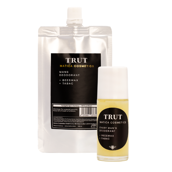 Matica Cosmetics Naturkosmetik aus Hamburg Set Deodorant Nachfüllpackung Trut Tabak für Männer  