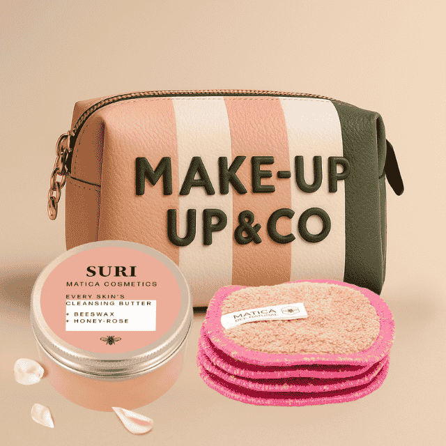 tylische IPHORIA Kosmetiktasche aus pflegeleichtem Kunstleder – vegan, robust und lederähnlich. Perfekt für unterwegs & deine Beauty-Essentials. 