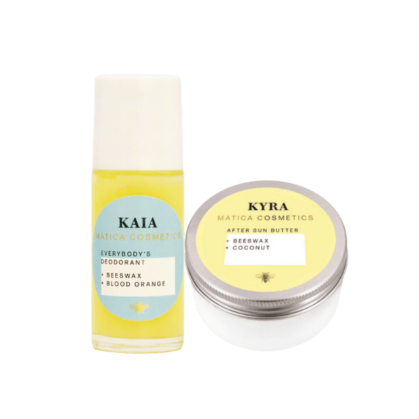 Entdecke natürliche Sommerpflege mit After Sun Butter KYRA & Deo KAIA – beruhigt sonnenverwöhnte Haut & schützt dich vor Gerüchen, ganz ohne Aluminium.