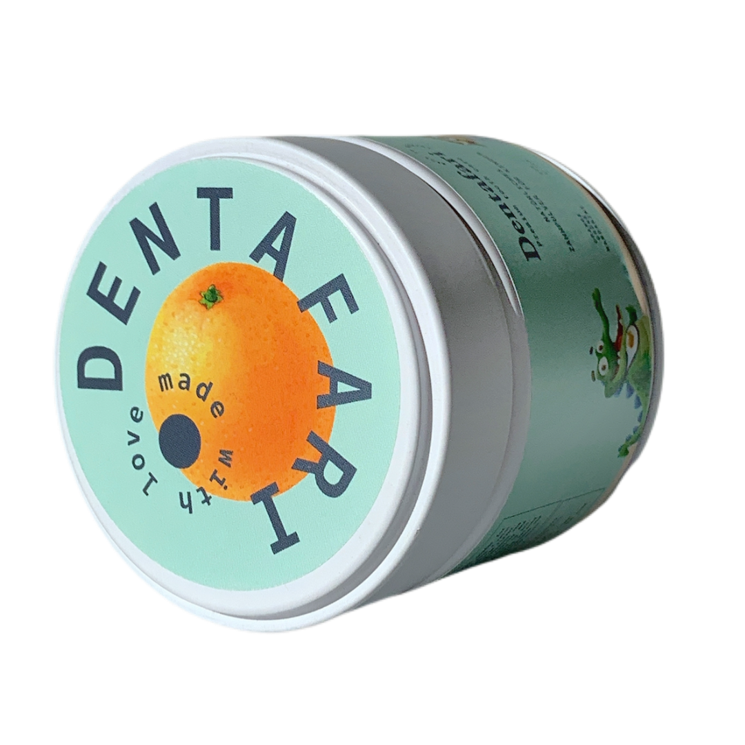 Dentafari Kinder-Zahnpulver Orange – Frontansicht