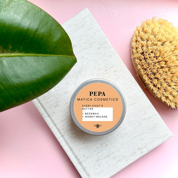 Matica Cosmetics Naturkosmetik aus Hamburg Fussbutter PEPA Beeswax Honey melone