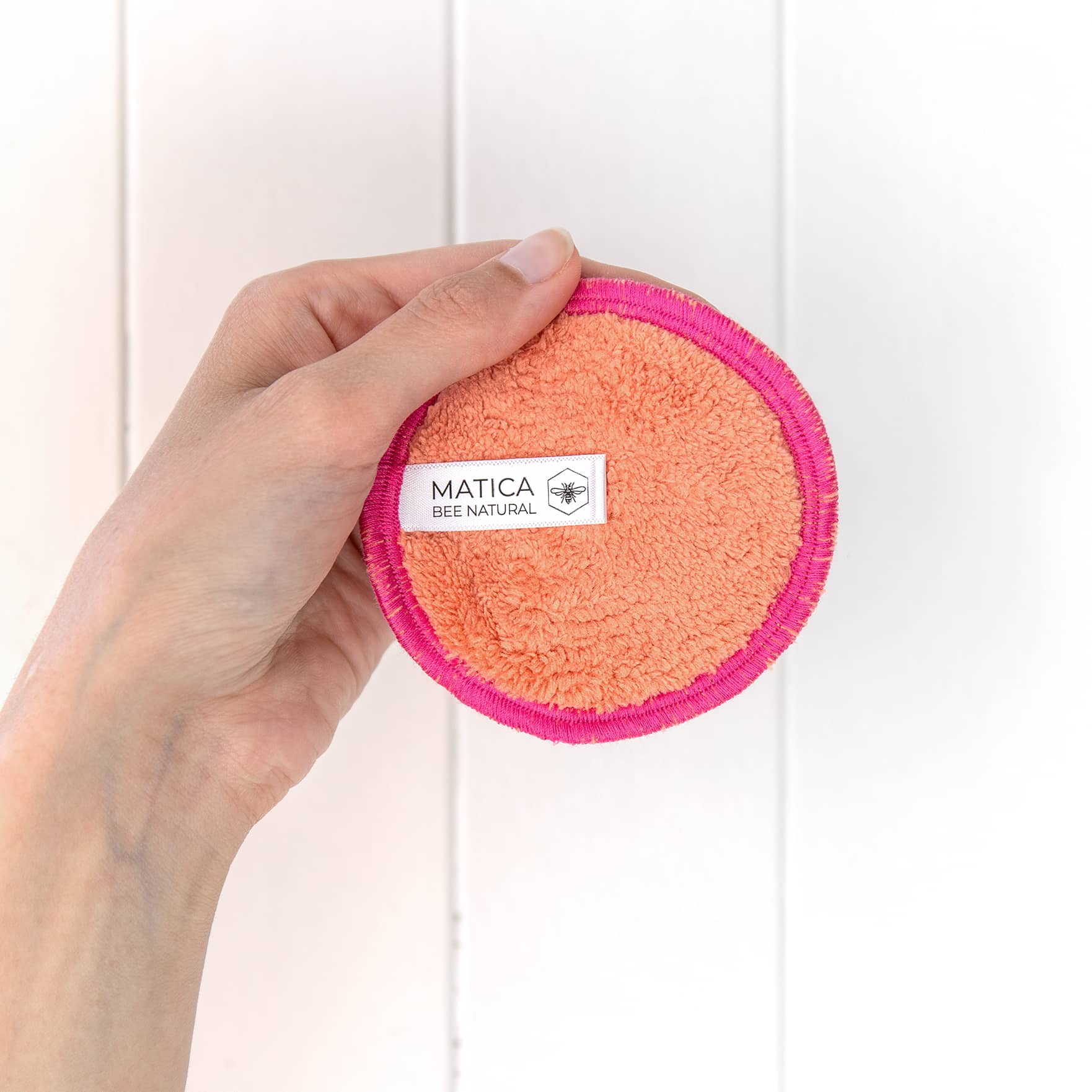 Matica Cosmetics Naturkosmetik aus Hamburg waschbar Make Up Pad Pfirsich 