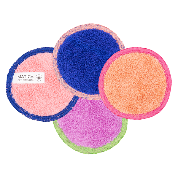 Matica Cosmetics Naturkosmetik aus Hamburg Wiederverwendbare Wattepads Nachhaltig 4er Set Bunt