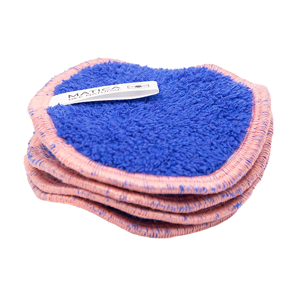 Matica Cosmetics Naturkosmetik aus Hamburg Wiederverwendbare Make-Up Pads 4er Set Blau Rosa