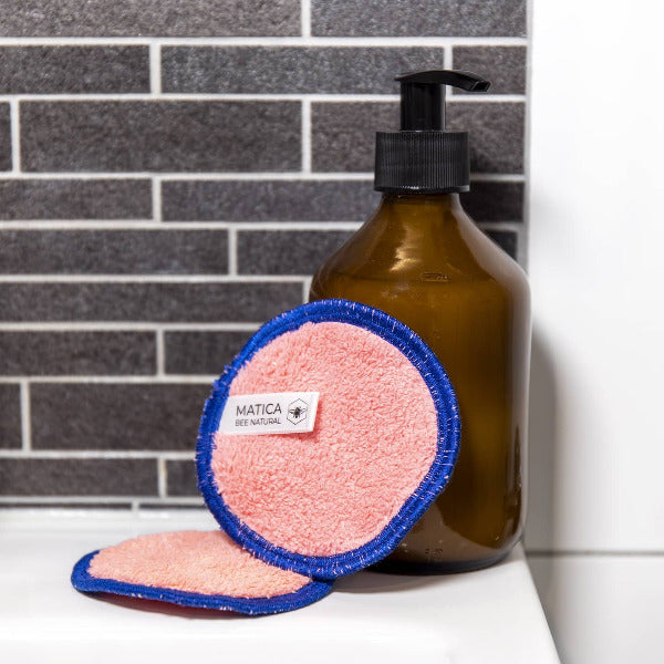 Matica Cosmetics Naturkosmetik aus Hamburg Make-Up Pads Wiederverwendbar Nachhaltig Rosa Blau