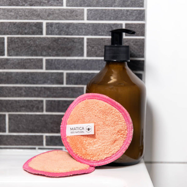 Matica Cosmetics aus Hamburg Make-Up Pads Wiederverwendbar Nachhaltig Pfirsich Rosa